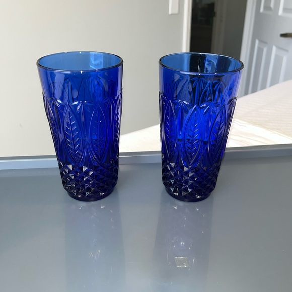 Arcoroc Other - Cobalt Blue Glass Tumblers made in France 🇫🇷 royal Sapphire
